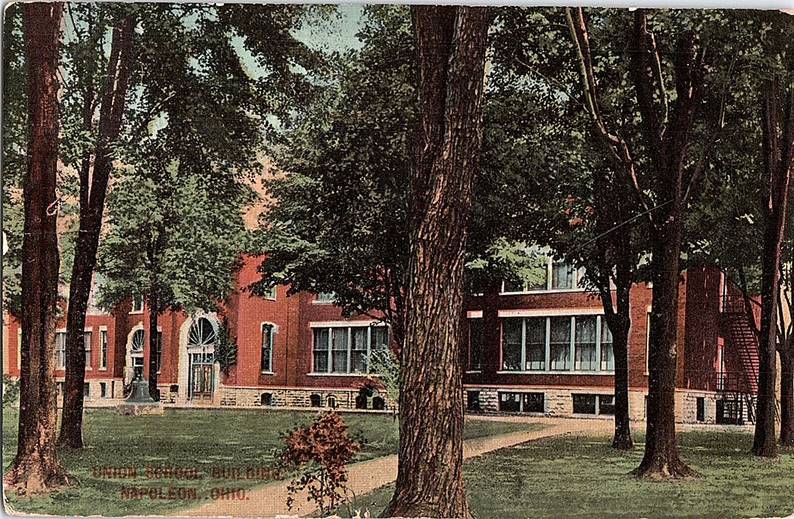 Postcard SCHOOL SCENE Napoleon Ohio OH AI2878
