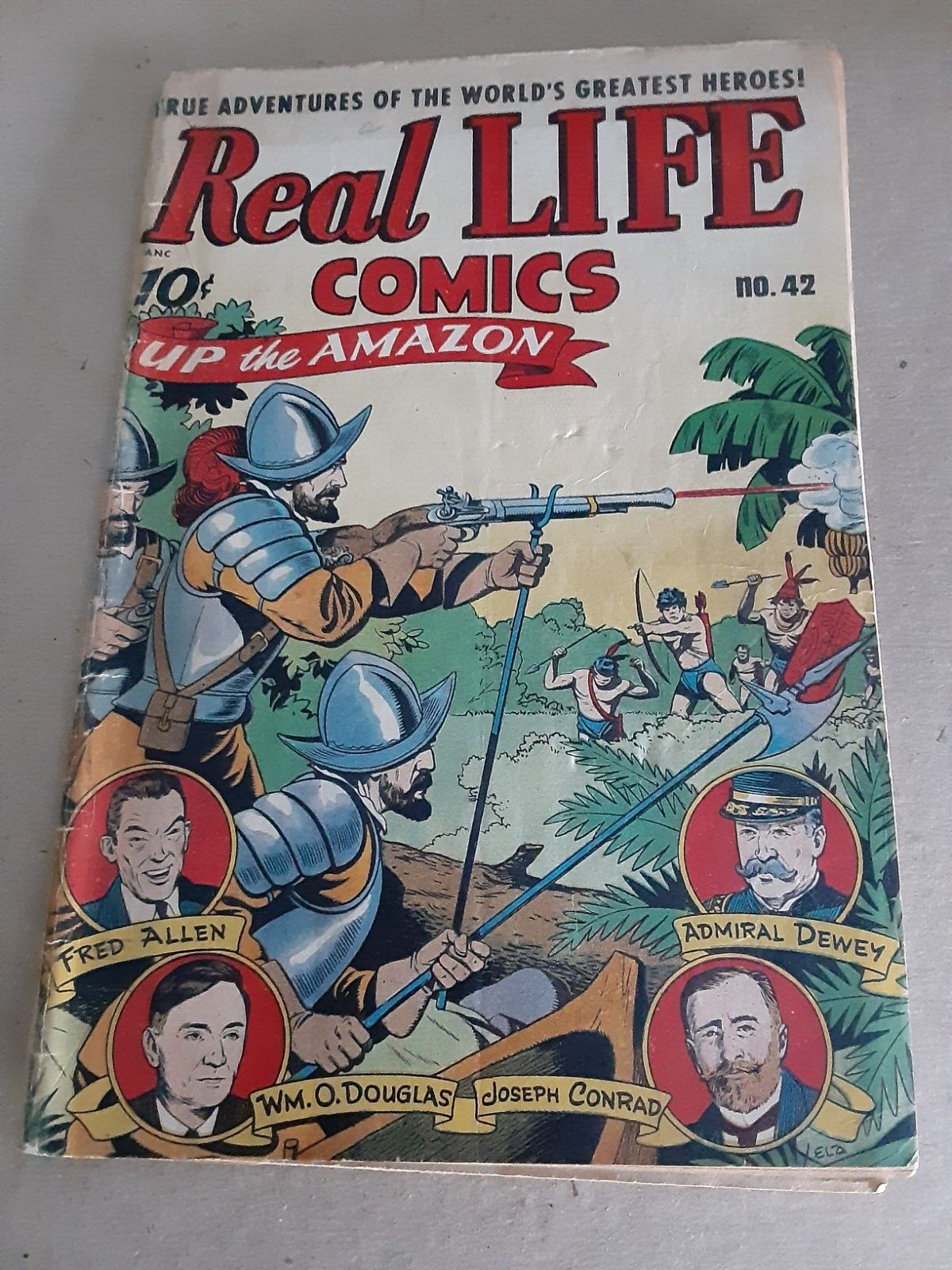 REAL LIFE COMICS 42 CGC 6.0 ALEX SCHOMBURG UP THE AMAZON NEDOR COMICR 1947