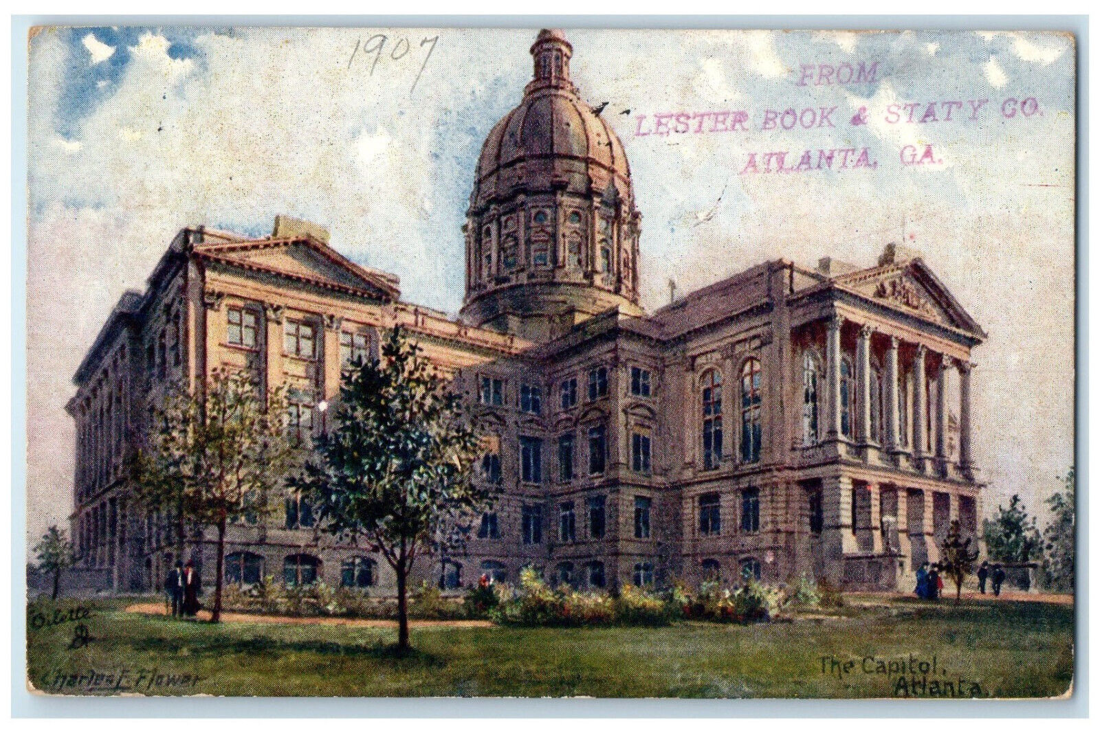 1907 The Capitol Atlanta From Lester Book Staty Co GA Oilette Tuck Art Postcard