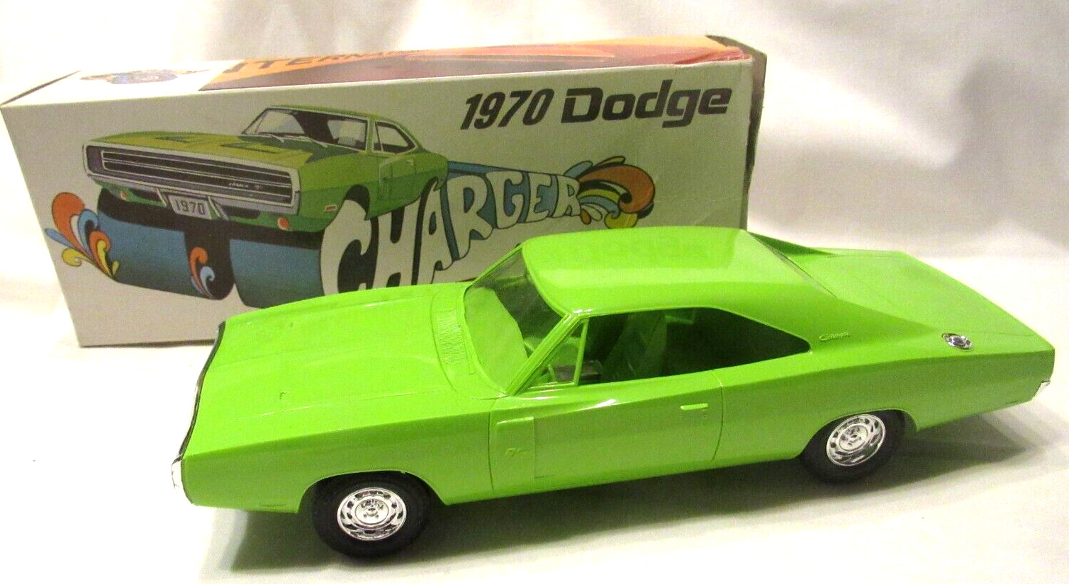 Vintage 1970 MPC Dodge Charger RT Sub Lime dealer promo model car in box