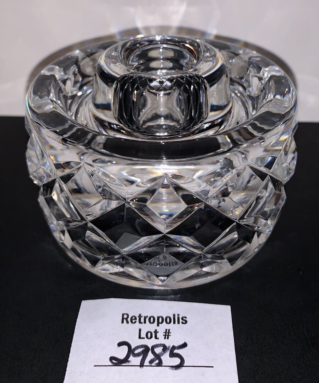 Waterford Ireland Crystal Kinsale Round Candlestick Candle Holder