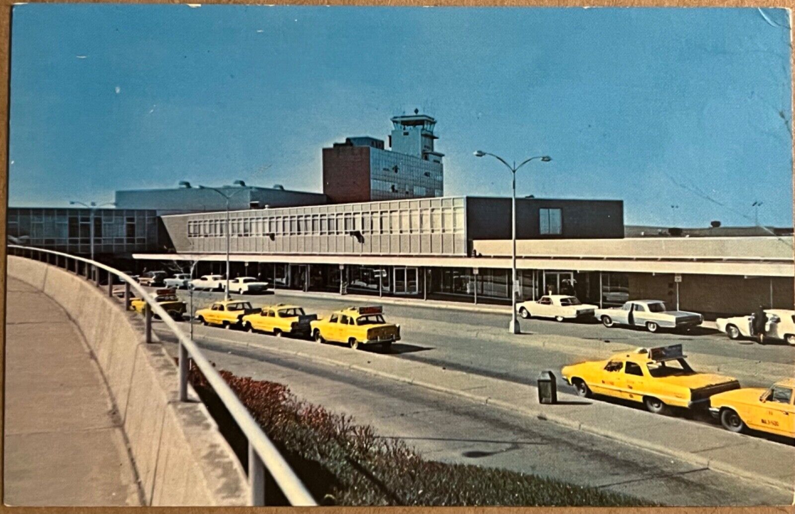 Cleveland Hopkins International Airport Taxi Cabs Ohio Postcard c1970