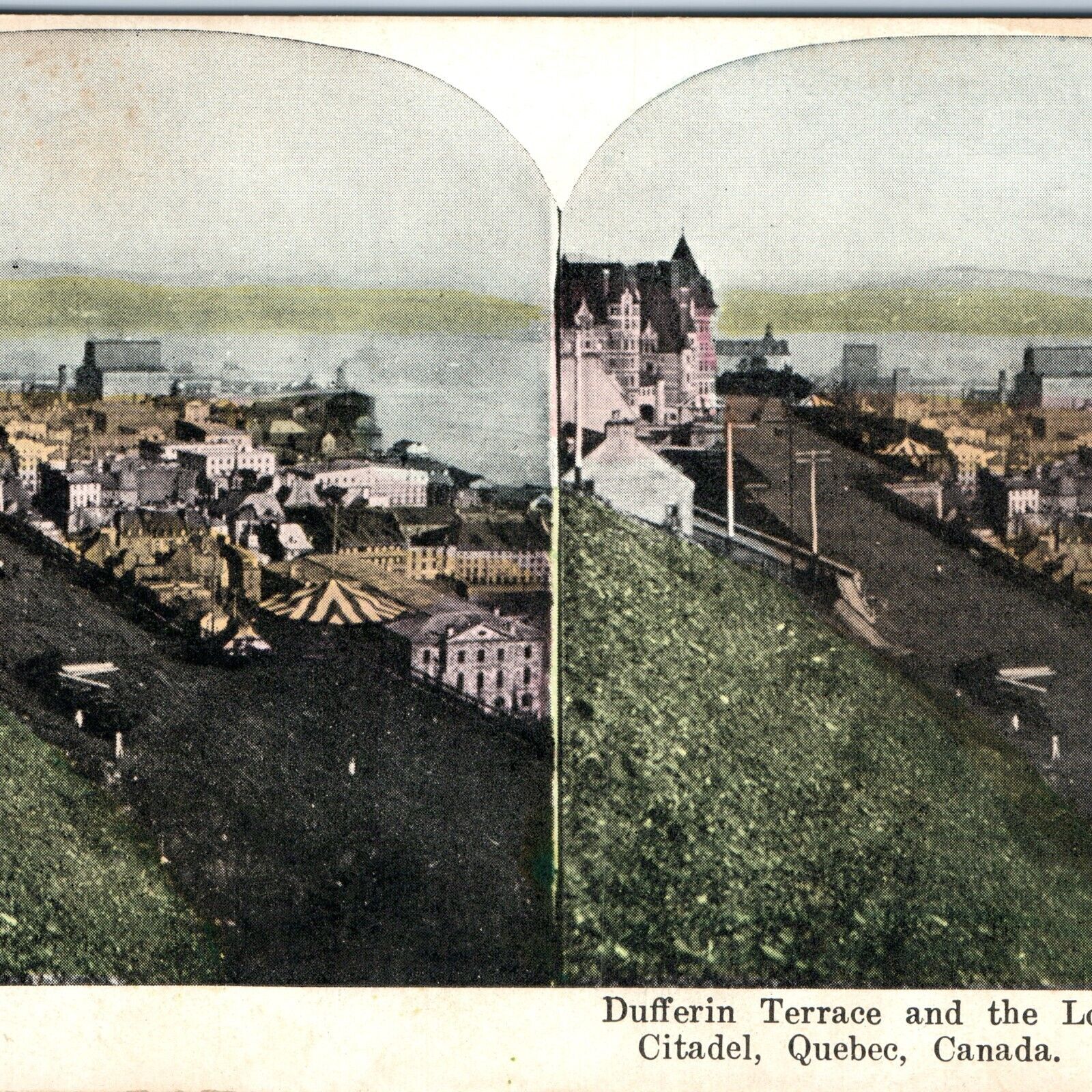 1900s Quebec City Canada Citadel Dufferin Terrace Fairmont Hotel Stereo Card V11