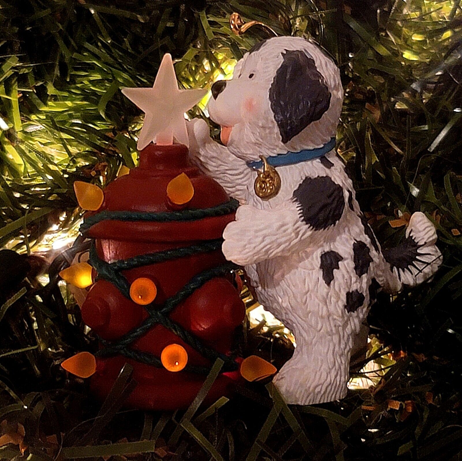 Vintage 1993 Hallmark Christmas Ornament Dog\'s Best Friend Magic Light C166