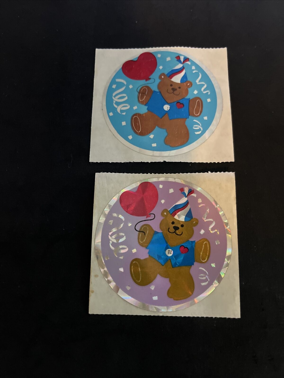 Vintage 80’s SANDYLION Party TEDDY BEAR Prismatic Prism Stickers