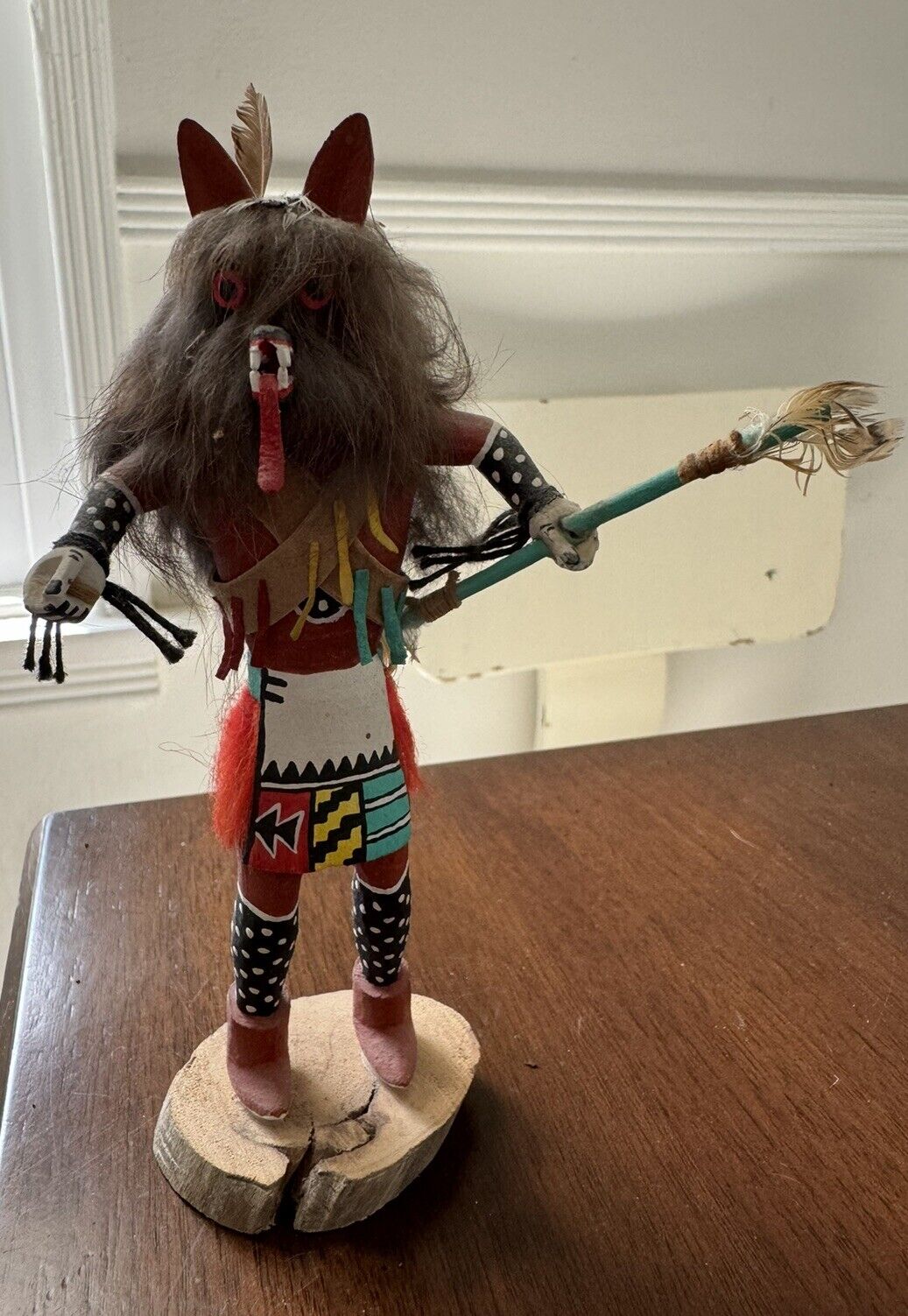 Vintage Native American Wolf Kachina Doll Unsigned
