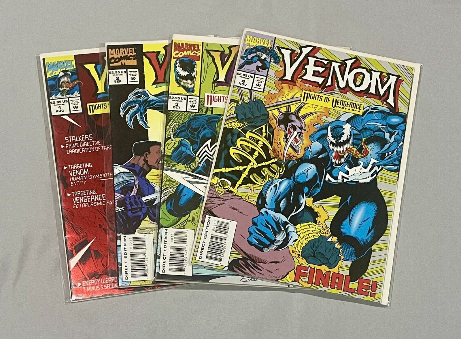 Marvel Comics Venom Nights of Vengeance 1994 Complete Set #1-4 Comic Books