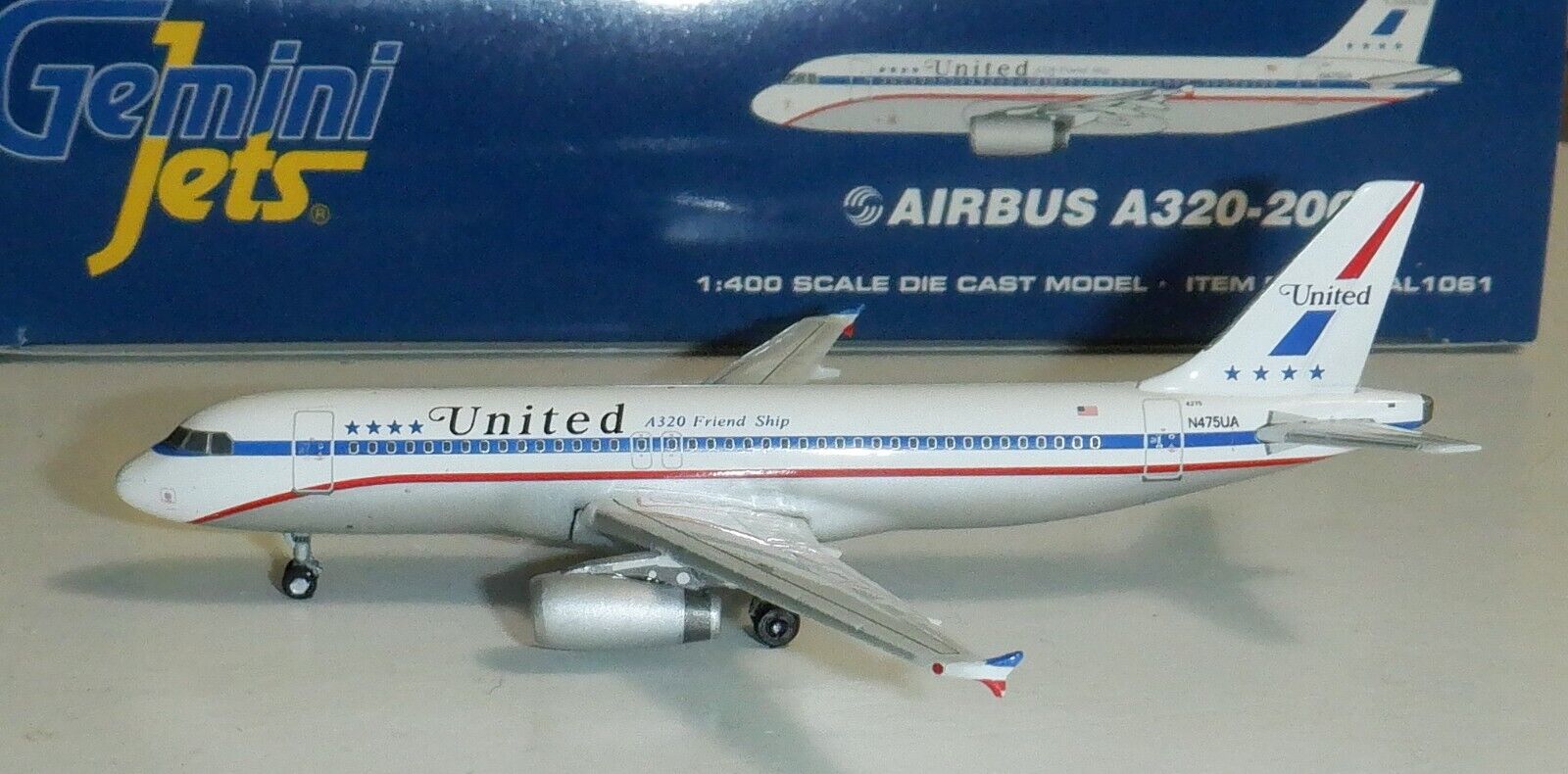 Gemini Jets 1:400  United Airlines Airbus A320-200   #N475UA -    GJUAL1061