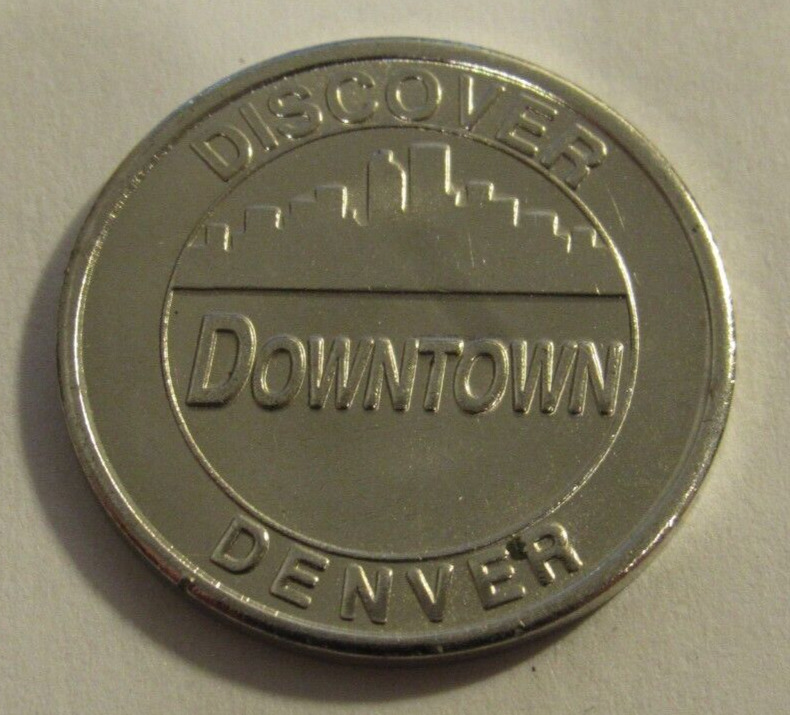 1991 Discover Downtown Denver, CO Transit Taxi Bus Parking Token - Colorado