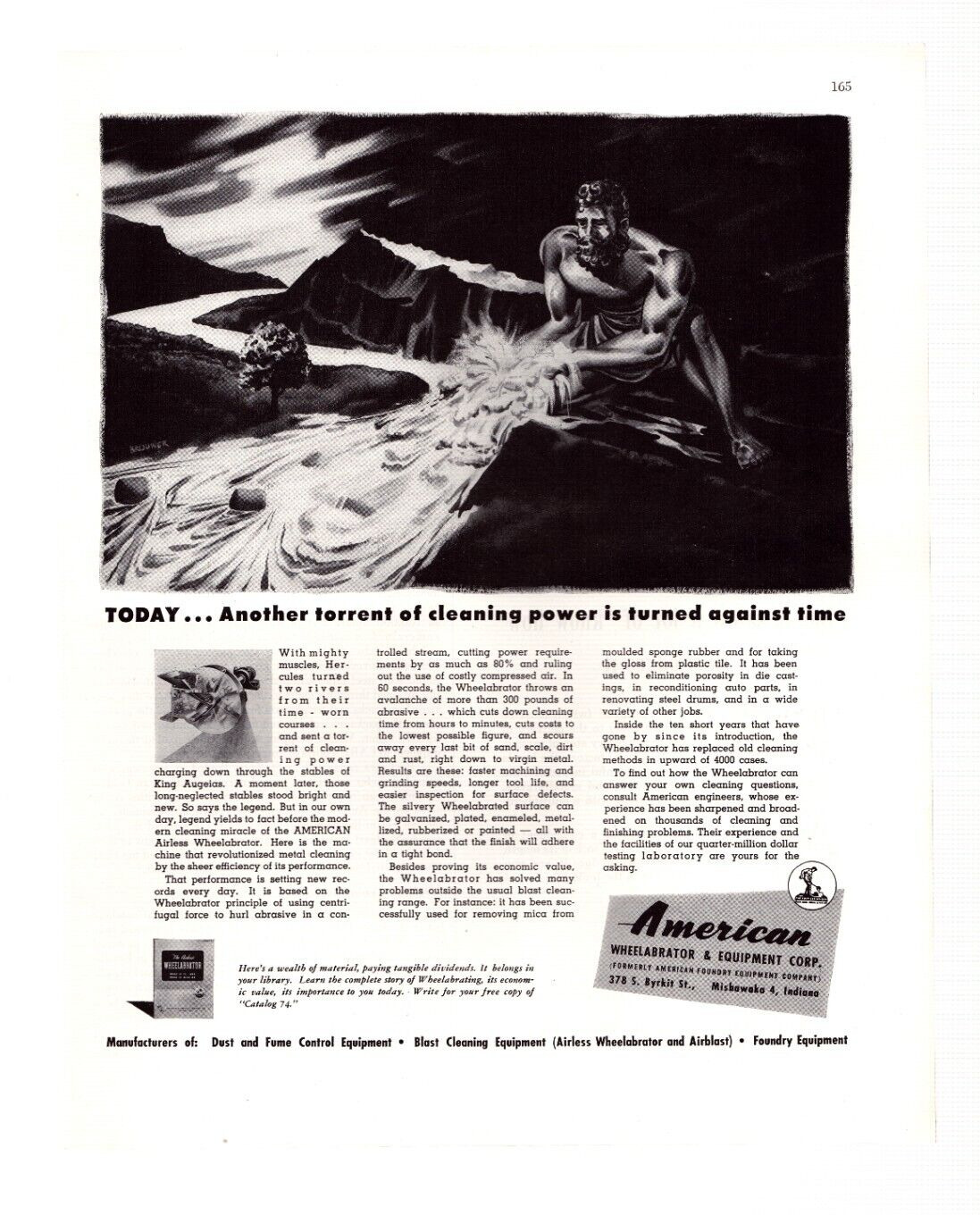 Vtg Print Ad 1947 American Wheelabrator Equipment Corporation Mishawaka Indiana