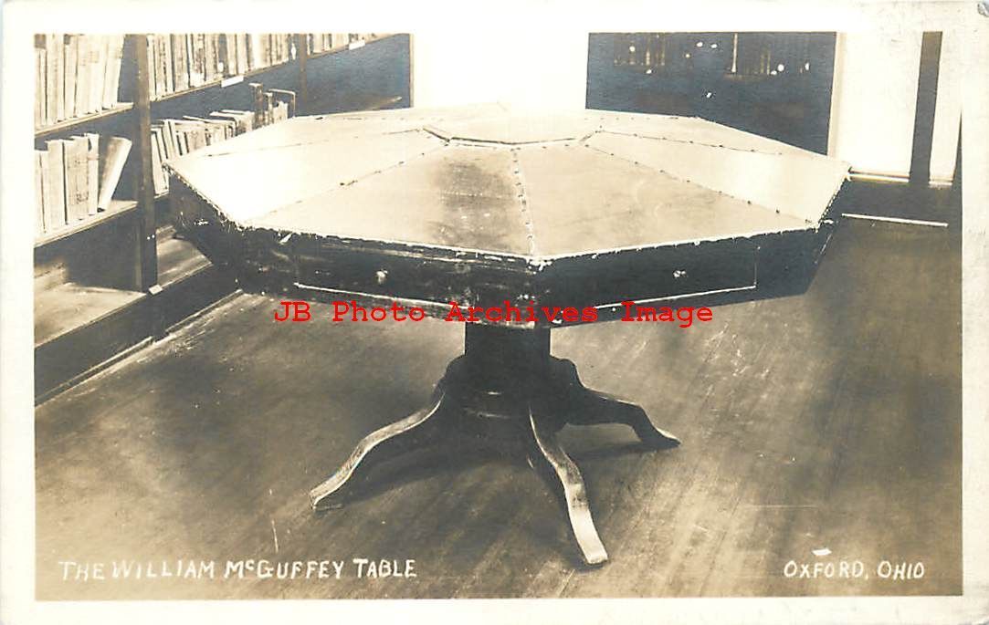 OH, Oxford, Ohio, RPPC, William McGuffey Table, Photo