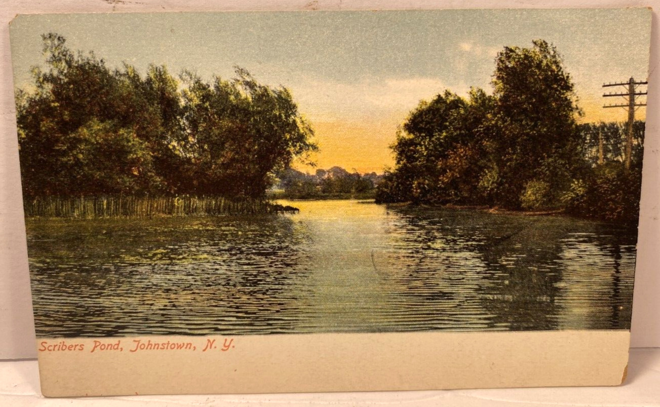 Vintage Johnstown, N.Y. Postcard - Scribers Pond 1907 Postcard The American News