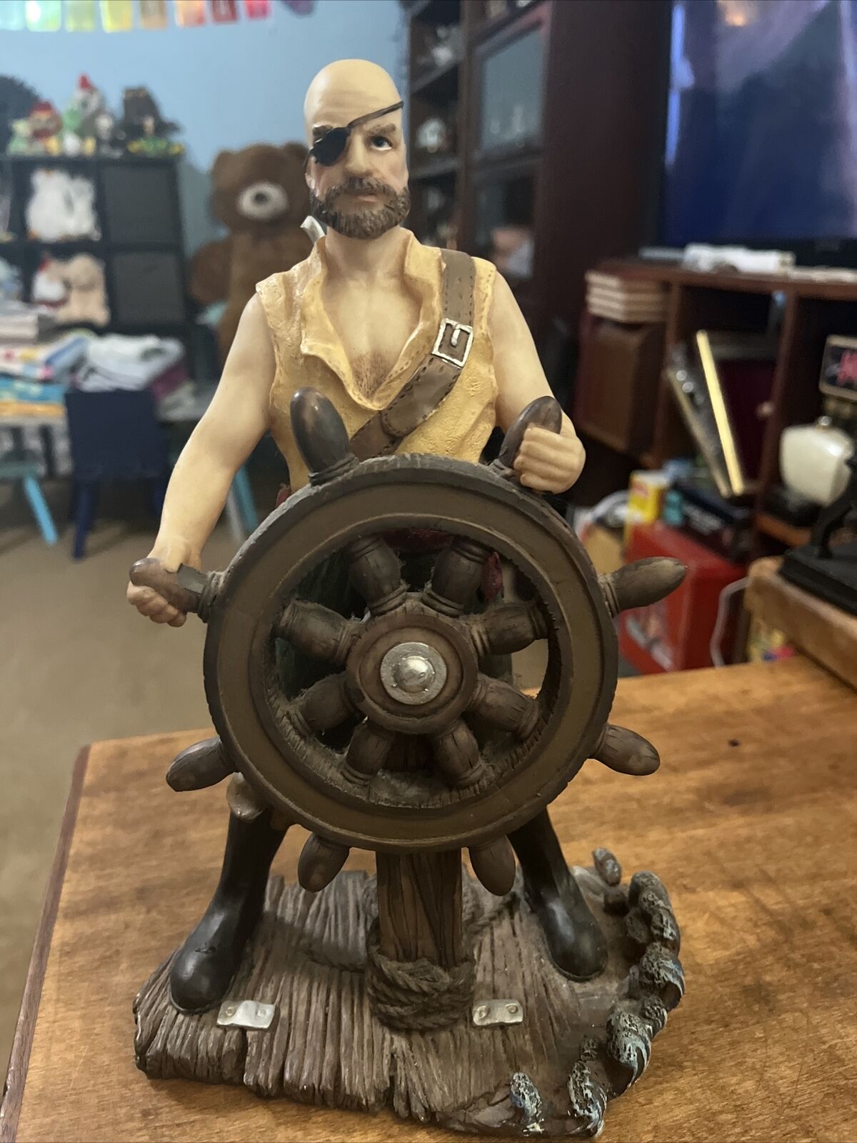 Peter Corvallis Pirate Figure Sailor Ships Helm Statue Eye Patch Sailing 10