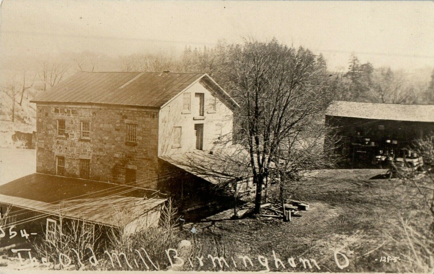 c1910 Old Mill Birmingham Ohio OH J51 RPPC Photo Unposted Postcard
