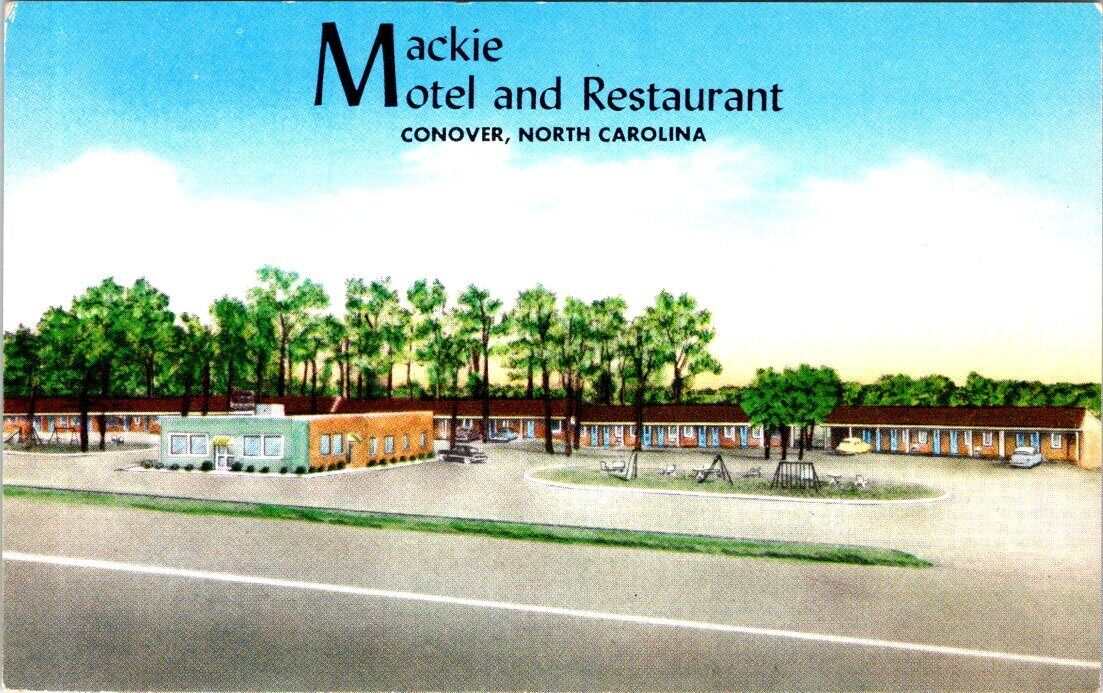 Mackie Motel & Restaurant, CONOVER, North Carolina Chrome Advertising Postcard