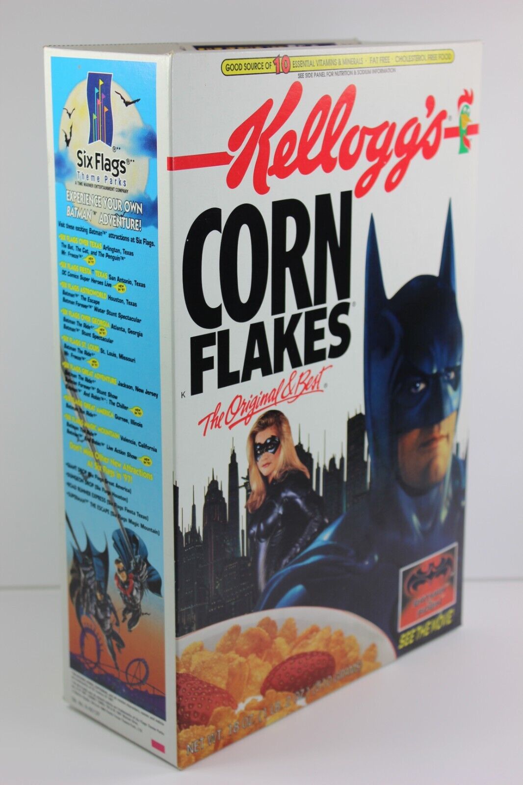 Batman & Robin Kellogg\'s Corn Flakes 18 oz Cereal Box Batgirl Cover 1998 Product