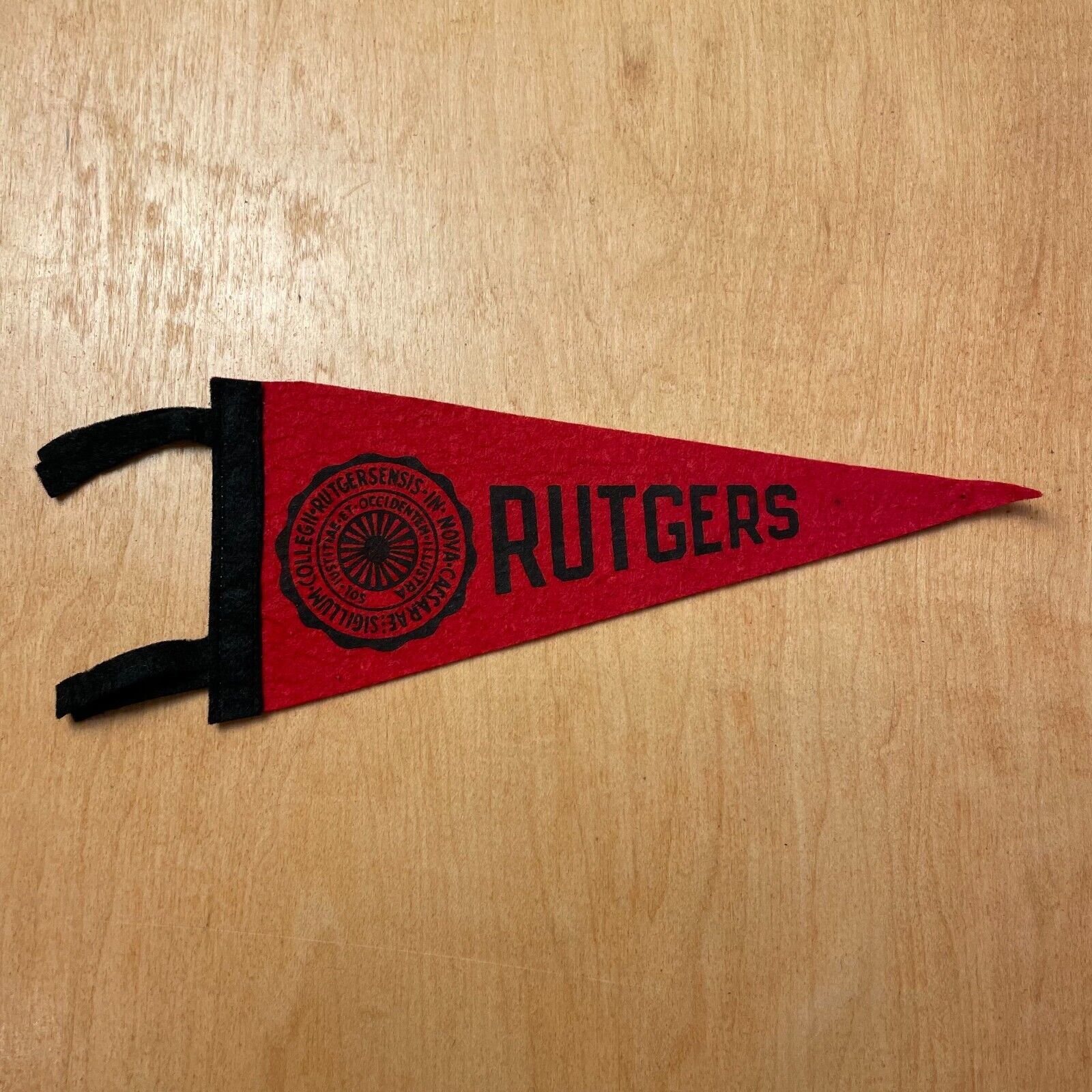 Vintage 1950s Rutgers College 4x9 Felt Pennant Flag