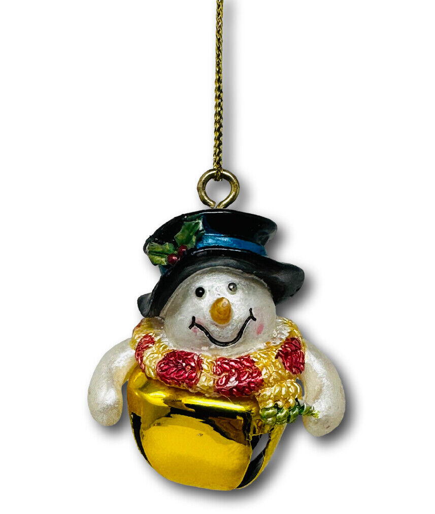 Jingle Bell Snowman Christmas Ornament in Bright Colors You Pick