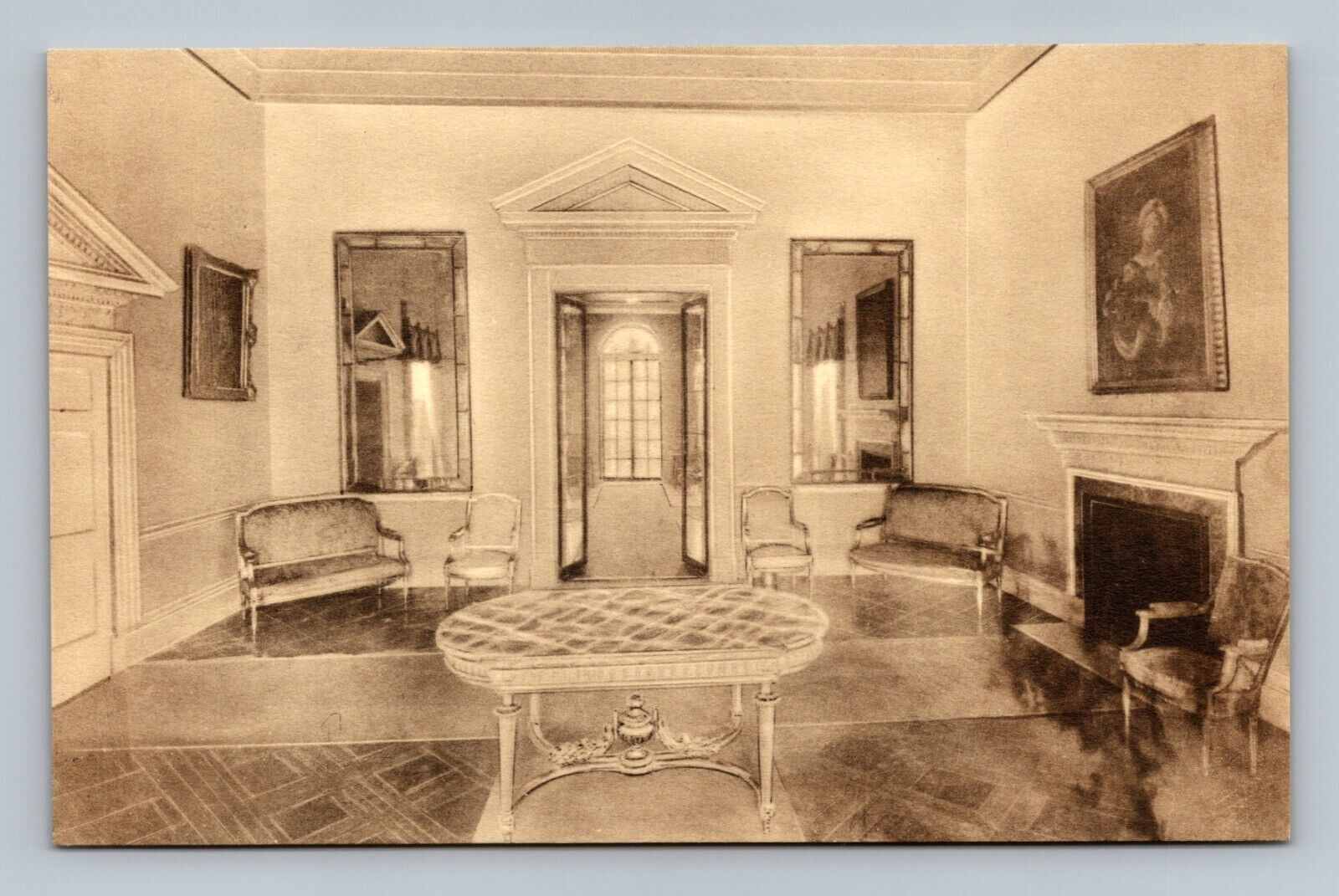 Charlottesville VA- Virginia, The Salon At Monticello, Vintage Postcard