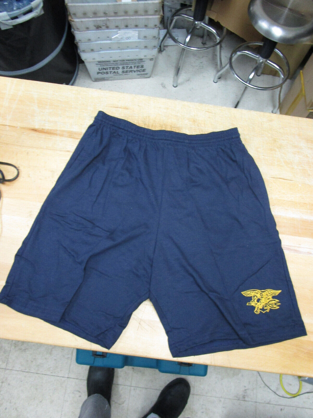 Authentic Navy SEAL PT Shorts, 100% Cotton, Elastic Waist, Pockets- Size XL
