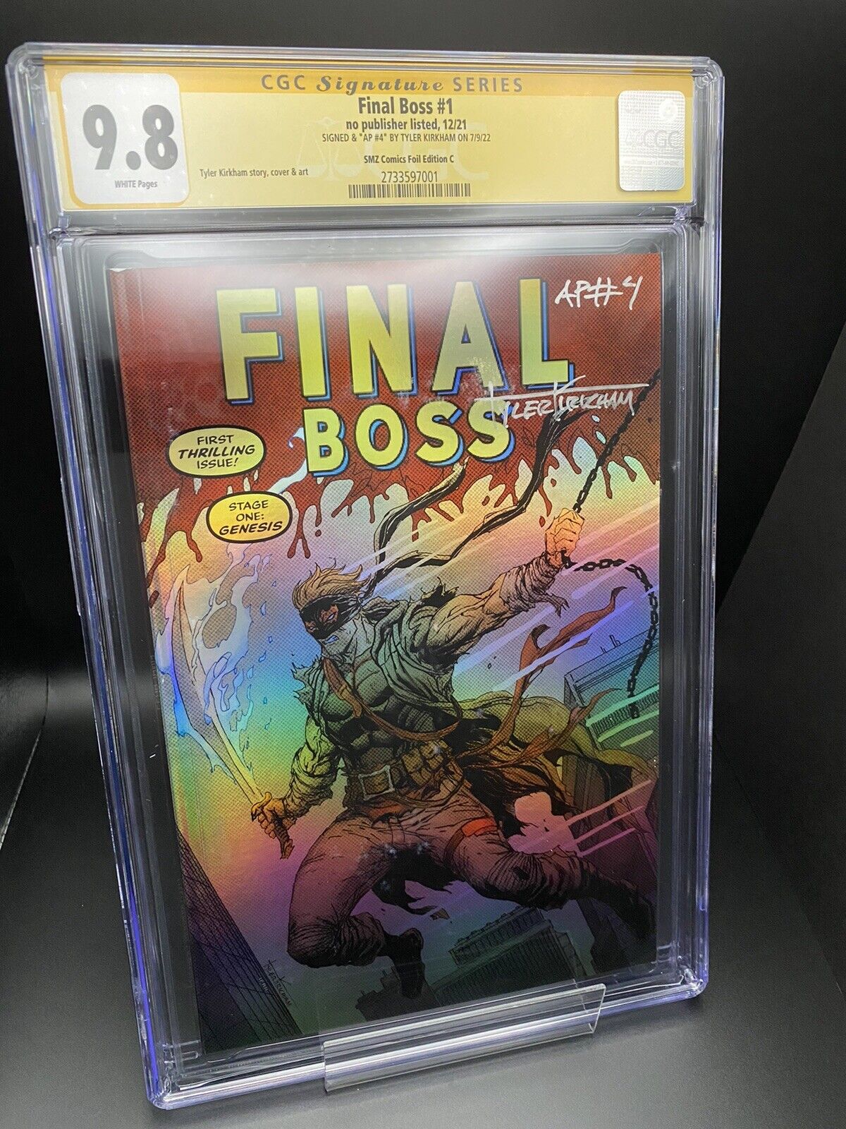 Final Boss #1 AF 15 Vintage Foil Homage Signed By Tyler Kirkham AP 4/5 CGC 9.8