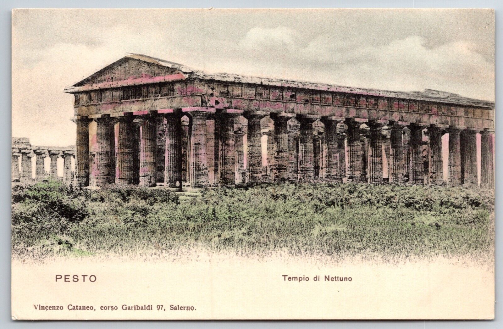 Italian Postcard Pesto Temple of Neptune 1901-1907 NP VGC