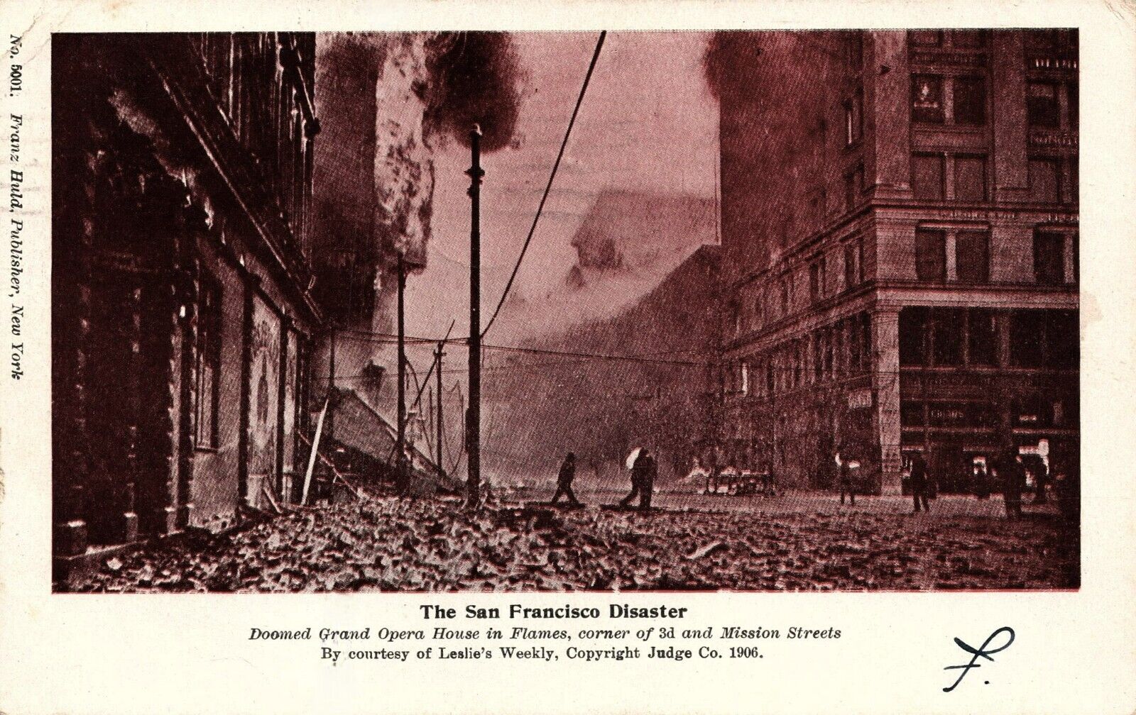 SAN FRANCISCO POSTCARD - SAN FRANCISCO DISASTER - 1906 EARTHQUAKE - OPERA HOUSE