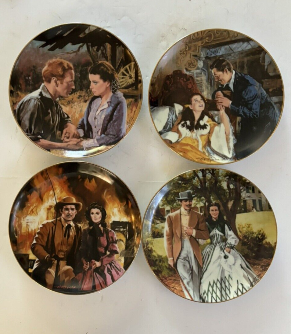 SET OF 4 W.L. GEORGE GONE WITH THE WIND GOLDEN ANNIVERSARY PLATES  **NEW**