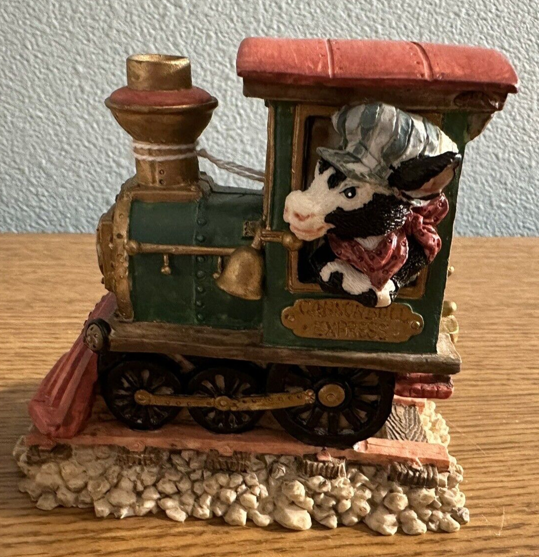 Cowtown Cowsey Jones & The Cannonbull Express Train Figurine Vintage - EUC