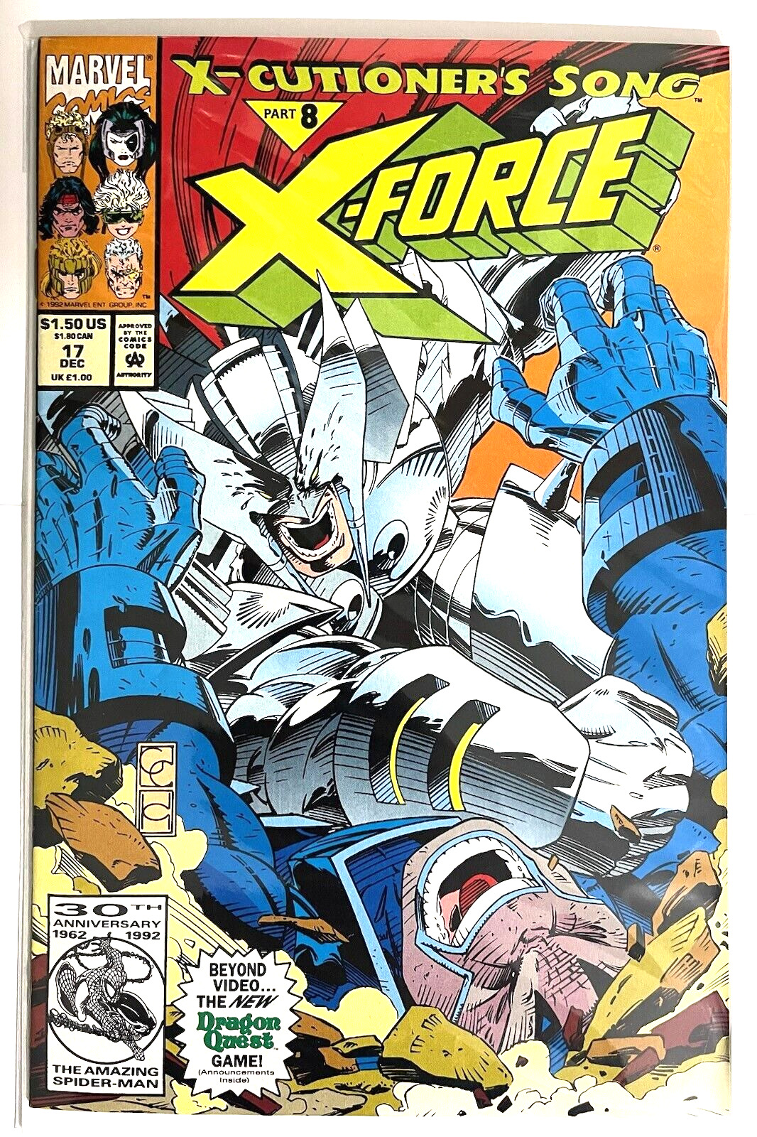 X-FORCE #17 CVR A X-CUTIONERS SONG 1992 MARVEL COMICS VF-