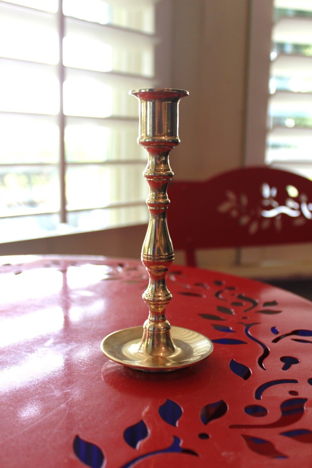 Vintage Solid Brass Candlestick Imported from Hong Kong