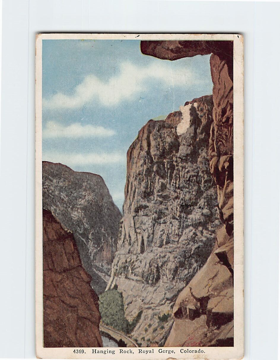 Postcard Hanging Rock Royal Gorge Colorado USA