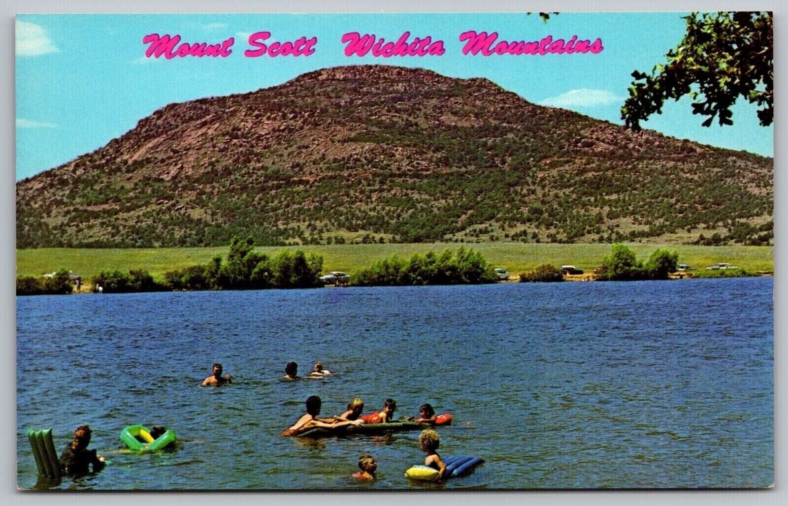 Mount Scott Wichita Mountains Lawton Oklahoma Lake Elmer Thomas VNG UNP Postcard