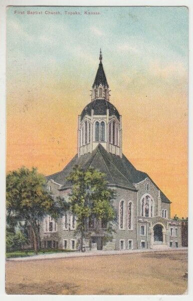 Postcard: Building - First Baptist Church, Topeka, Kansas - c.1910