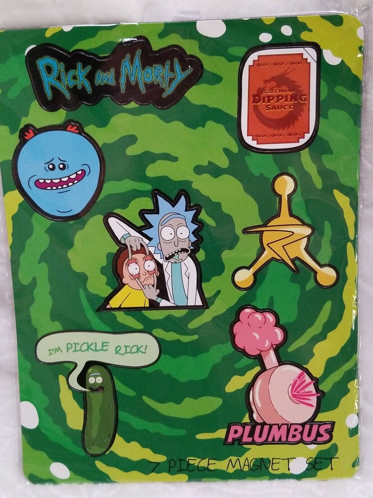 Rick and Morty 7 Piece Magnet Set [Pickle Rick, Mr. Meeseeks, Plumbus, Szechuan]