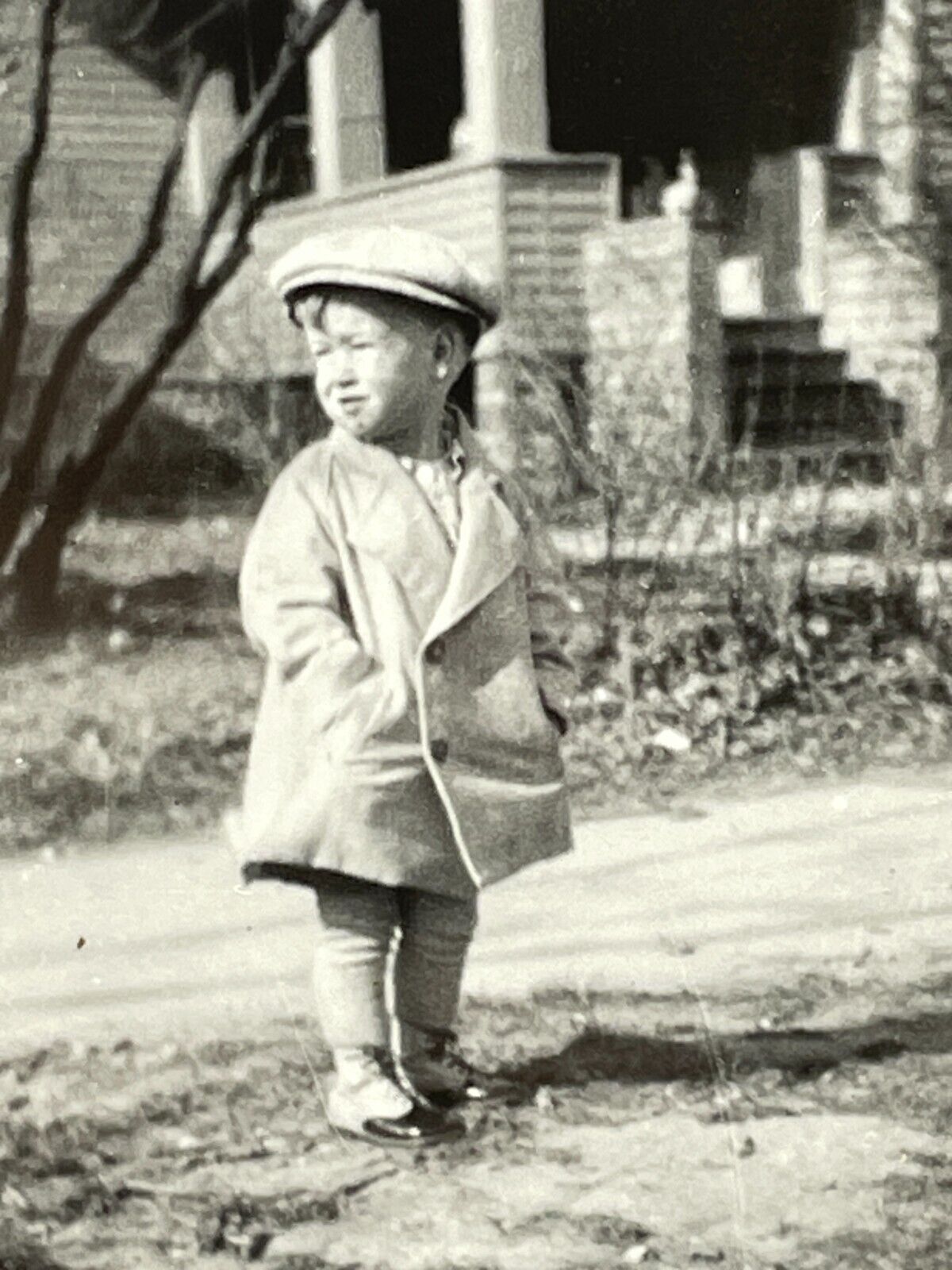 VD Photo Boy Portrait  1930-40's Easter Looking Out Of Frame