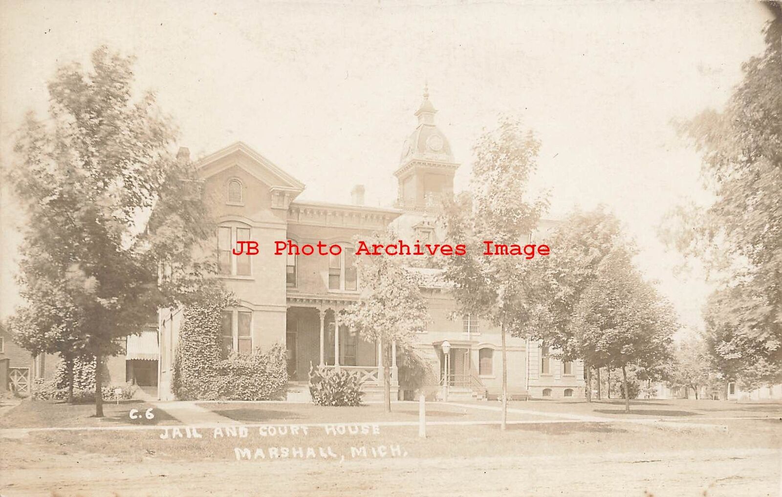 MI, Marshall, Michigan, RPPC, Jail & Court House Building, Photo No C6