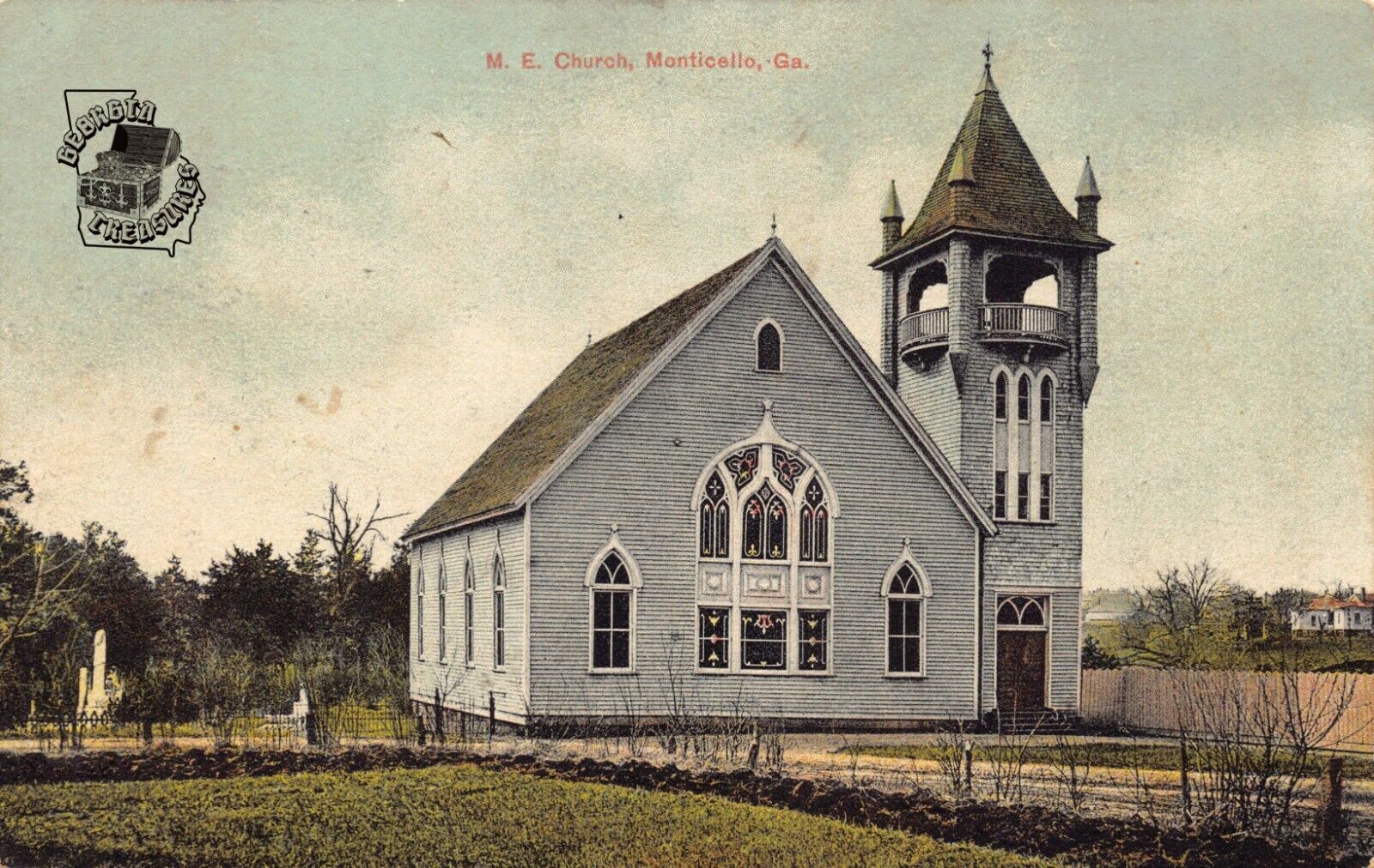 GA~GEORGIA~MONTICELLO~METHODIST EPISCOPAL CHURCH~MAILED 1912