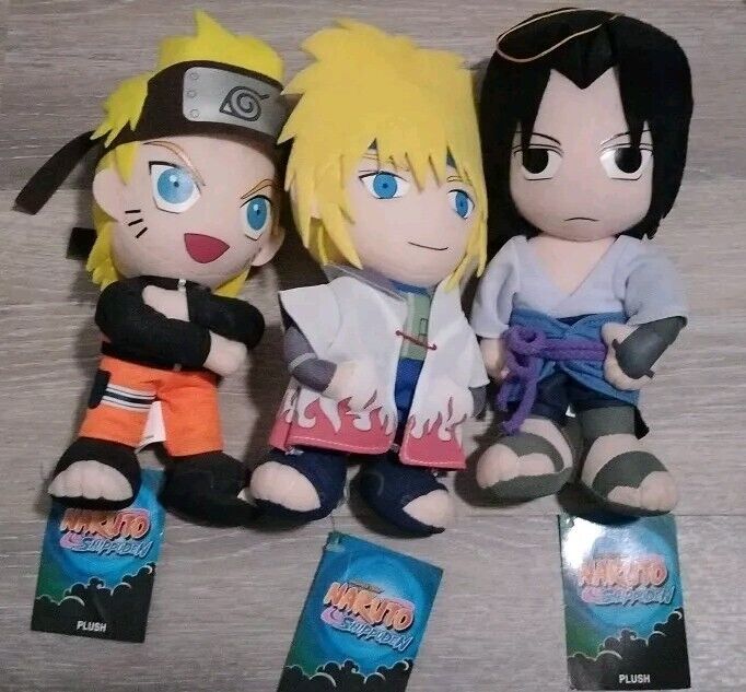 Naruto Shippuden Plush Set Of 3 Sasuke  Naruto Minato RARE 9\