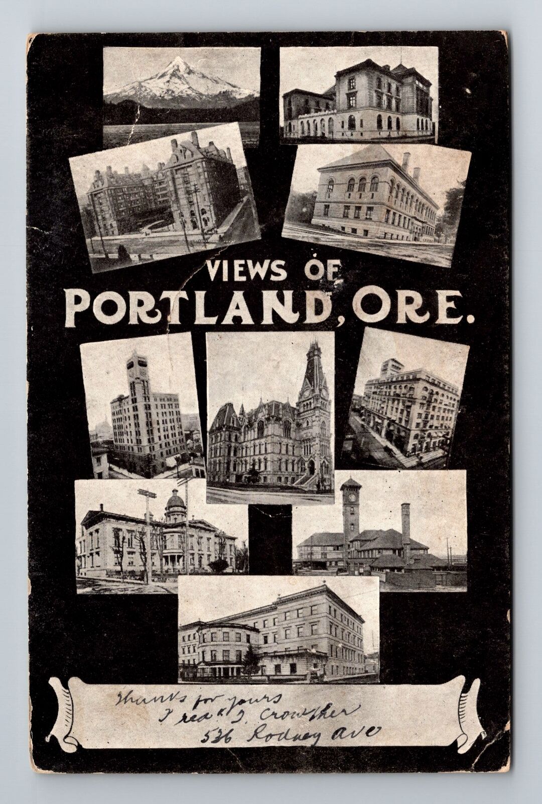 Portland OR-Oregon, View Of Buildings, Advertising, Vintage c1906 Postcard