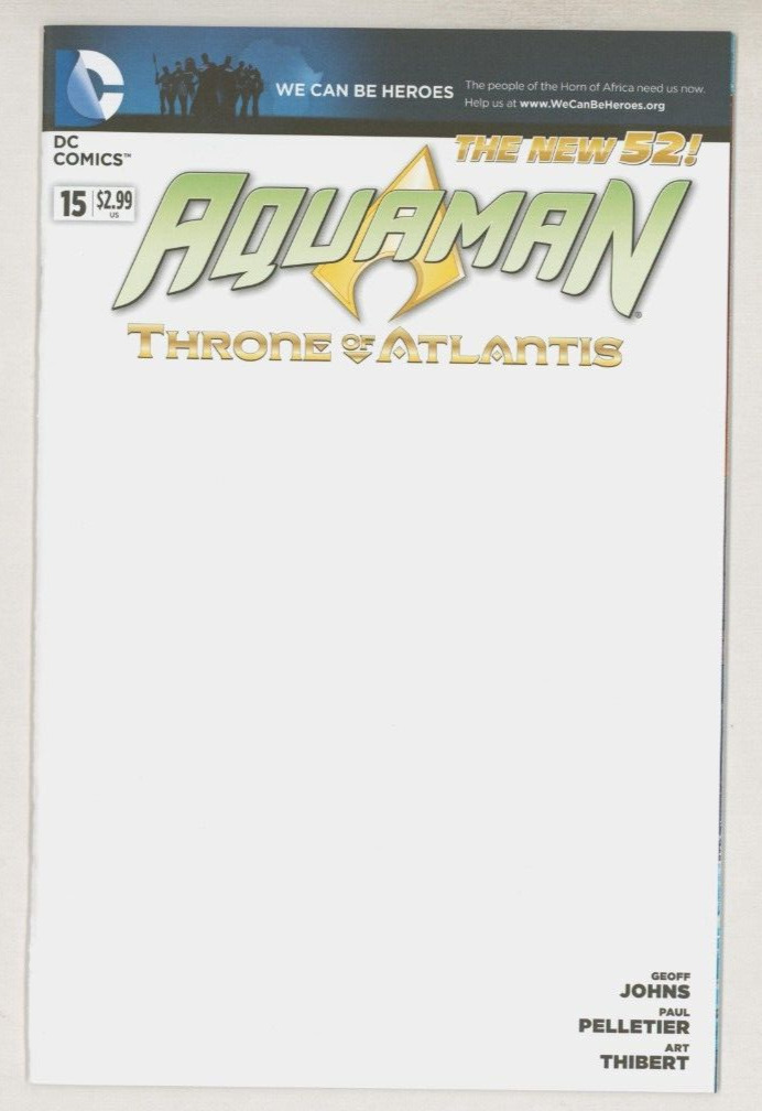 Aquaman #15 DC Comic Blank Sketch Cover Variant ~ Geoff Johns Paul Pelletier Art