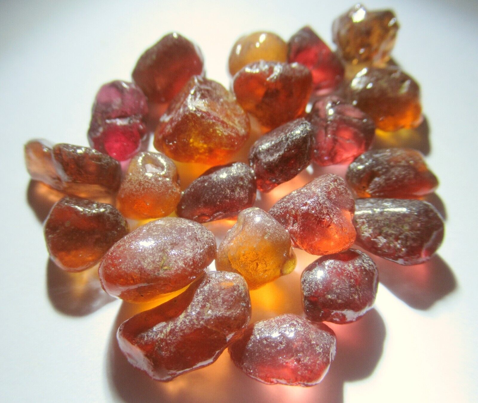 78.55 carats Natural Tanzanian Orange Garnet Alluvial Crystals - Facet Rough