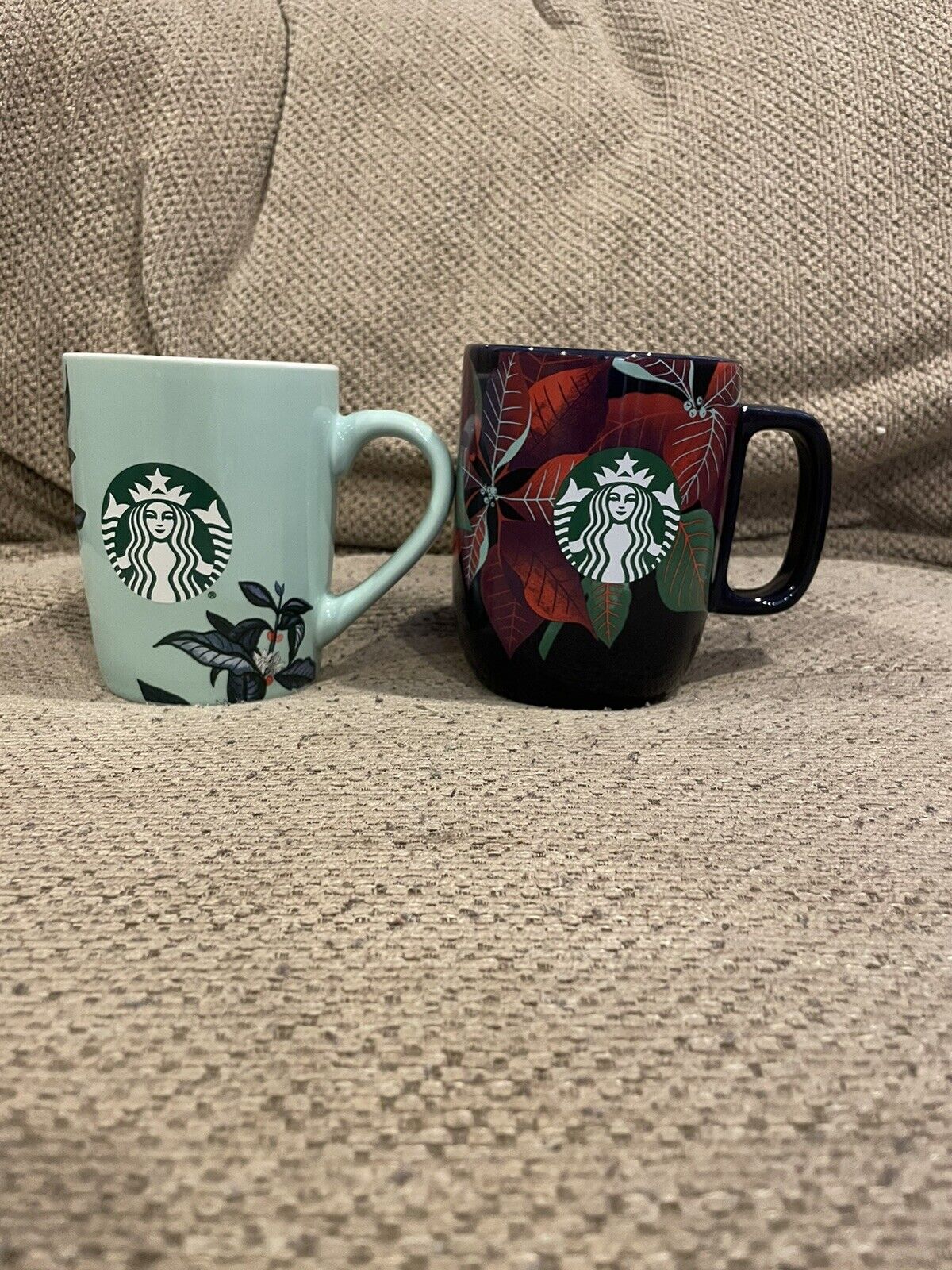 Lot Of 2 Starbucks Floral Print Coffee Mugs