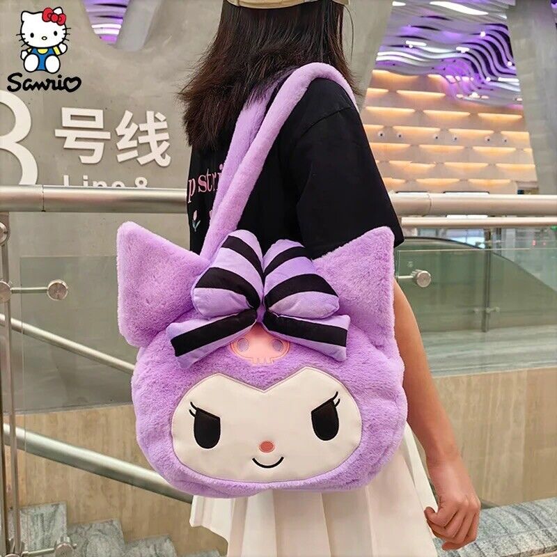 Sanrio Kuromi Plush Purple Shoulder Bag Kawaii Cute