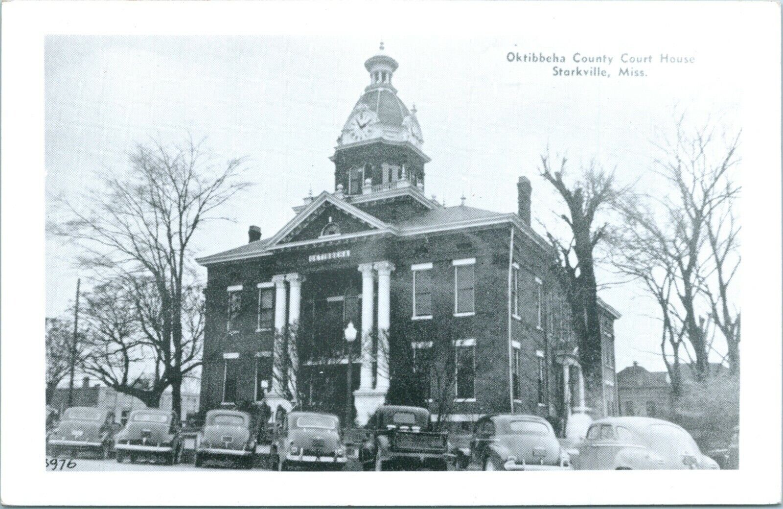 Vtg Postcard RPPC 1940s Starkville, MS Mississippi Oktibbeha County Court House 
