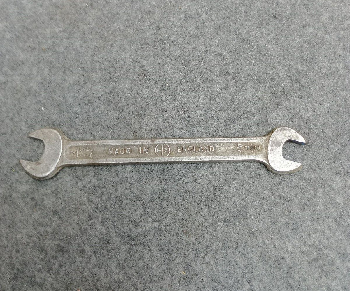 Vintage TW Superslim Open End Wrench Made in England  3/8 AF x  7/16 AF