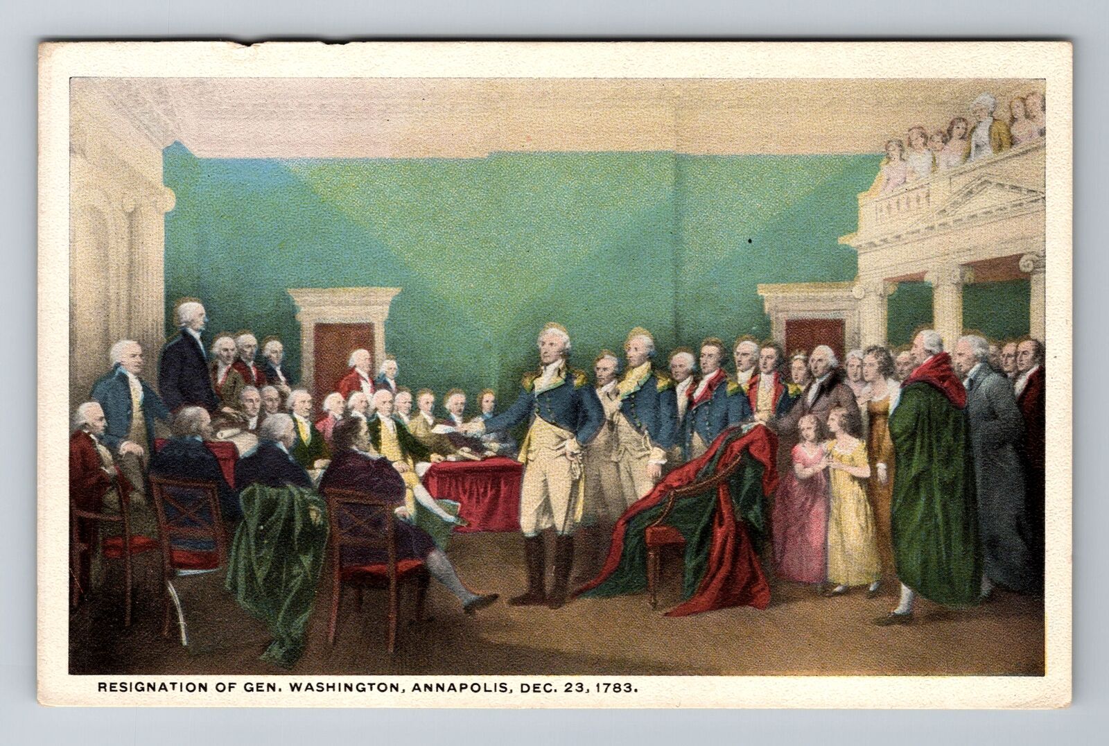 Washington DC-Painting Of Resignation Of General Washington, Vintage Postcard