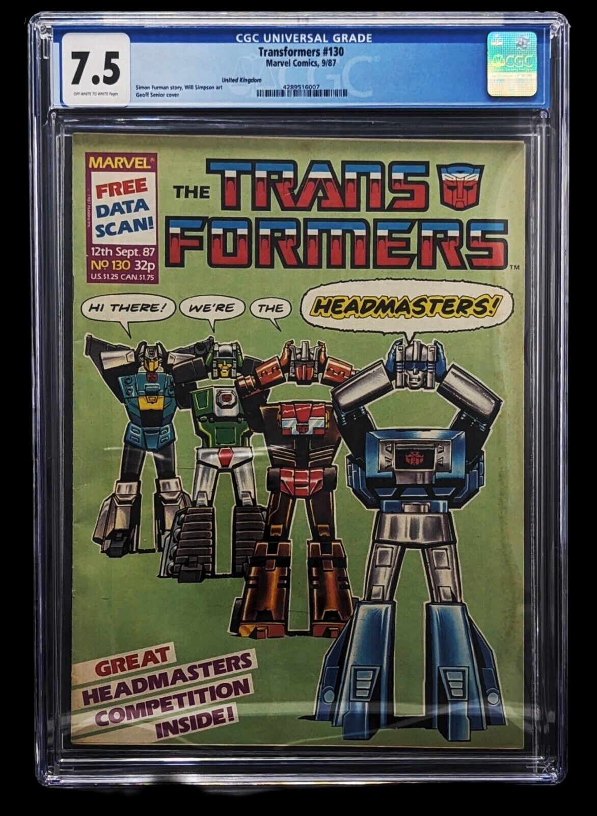 Transformers UK #130 CGC 7.5