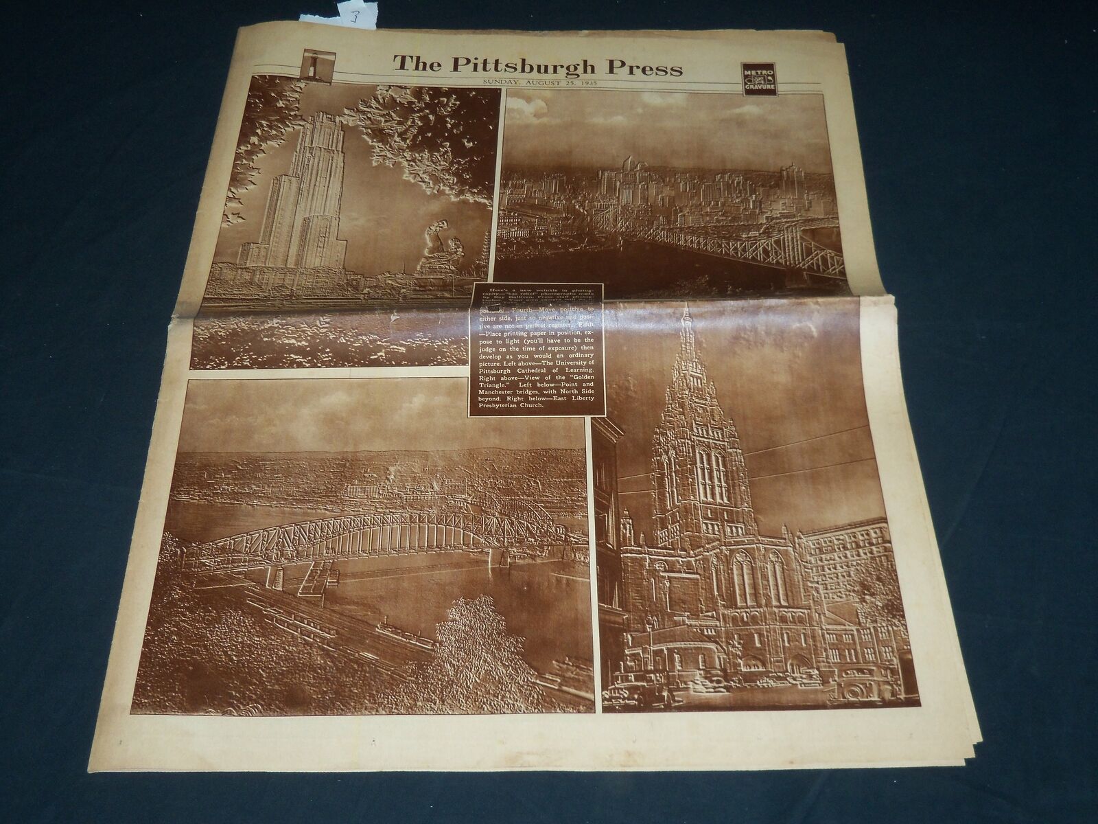 1935 AUGUST 25 THE PITTSBURGH PRESS SUNDAY METRO GRAVURE - CITY SITES - NP 4537