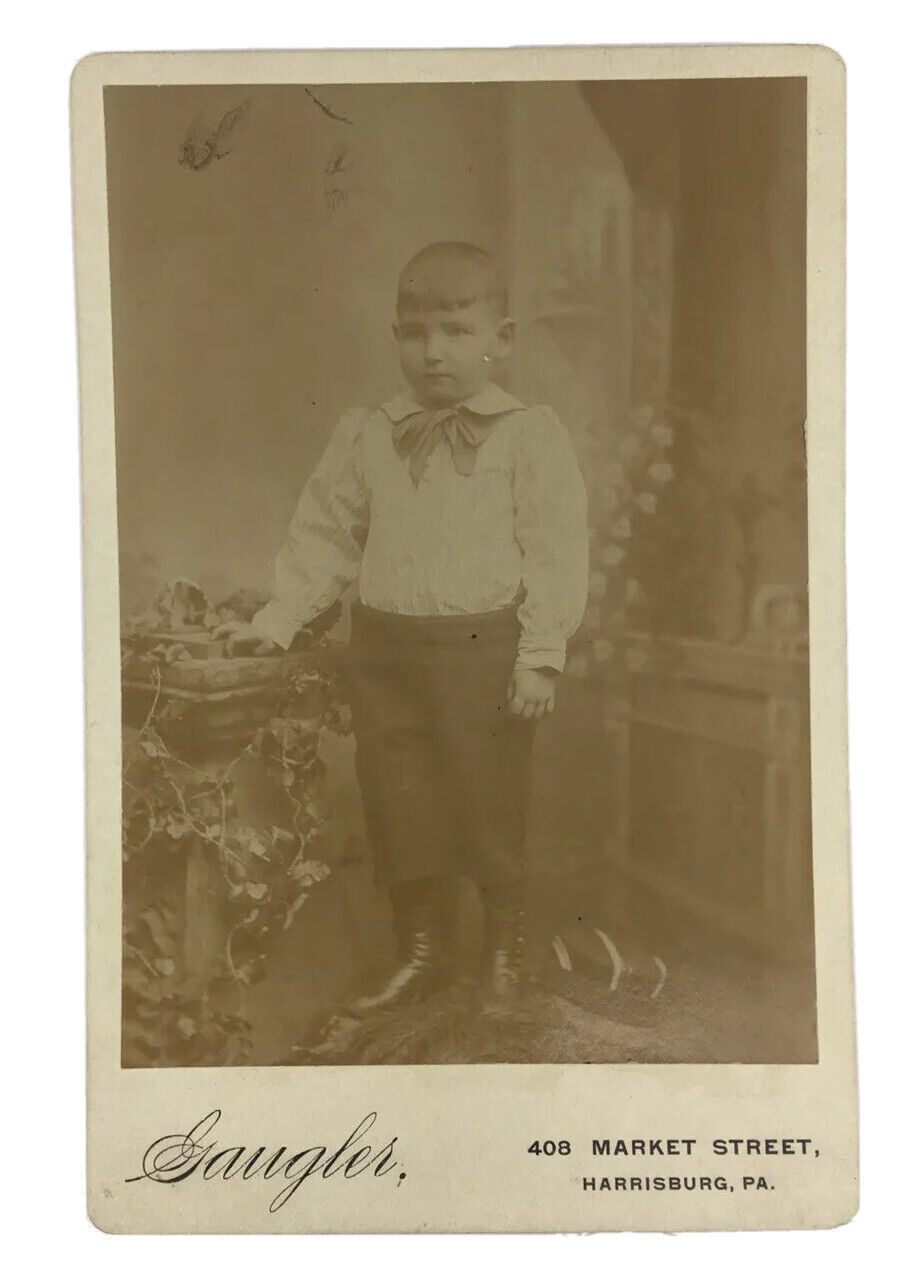 HARRISBURG, PA c.1893 Little Boy Victorian Cabinet Card